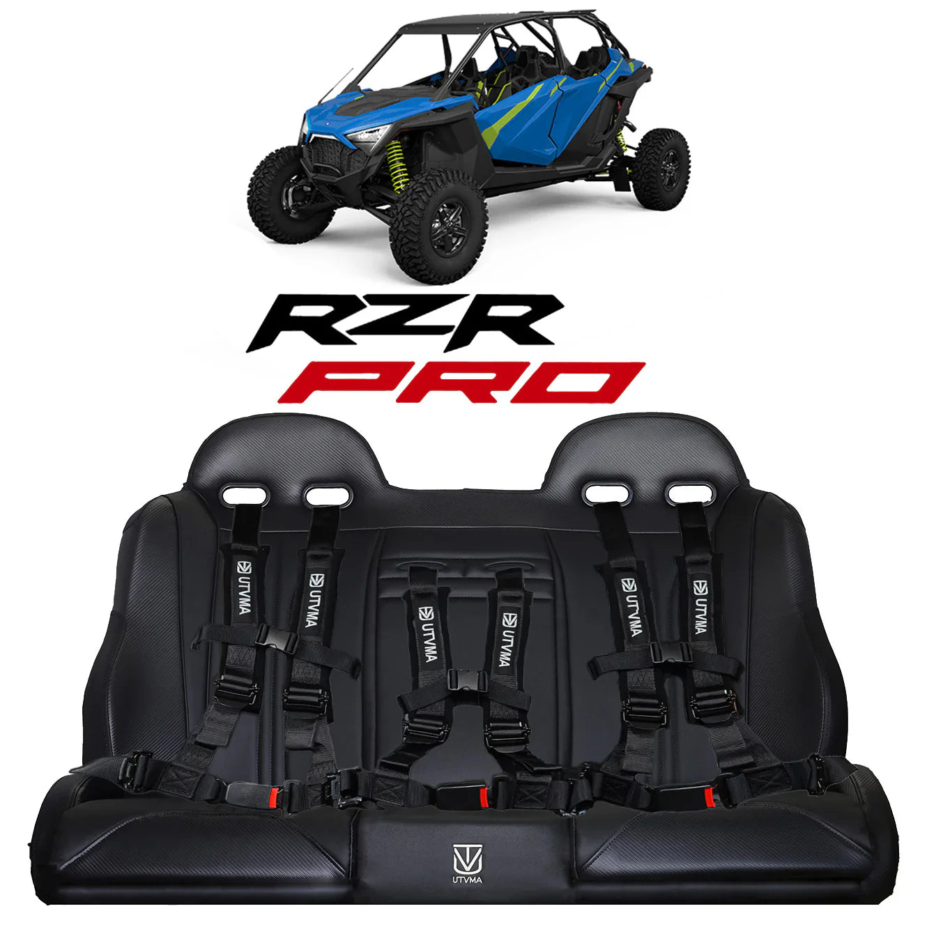 RZR 4 PRO (TURBO R, PRO R, PRO) REAR BENCH SEAT W/ HARNESSES (2020-2025)