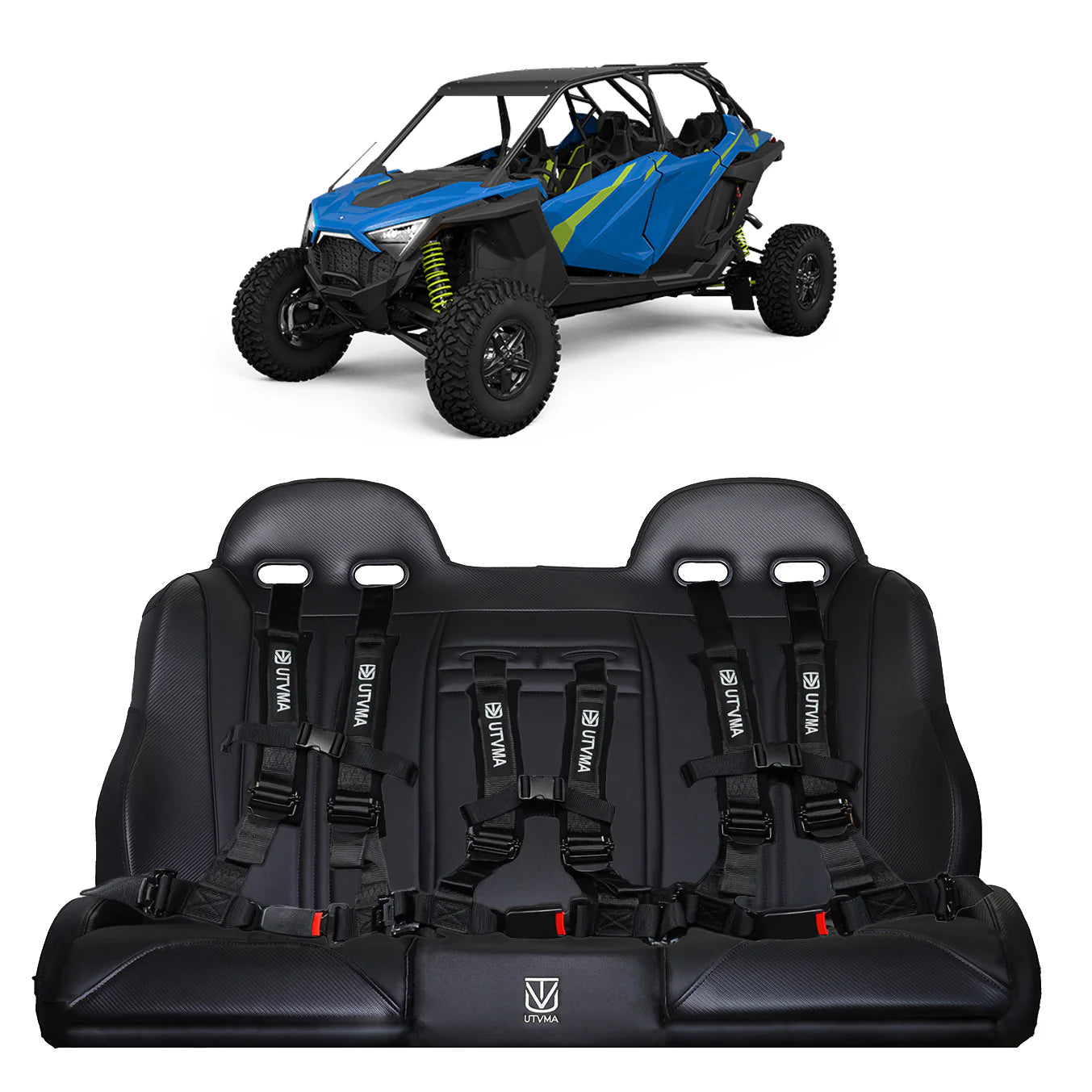 RZR 4 PRO (TURBO R, PRO R, PRO) REAR BENCH SEAT W/ HARNESSES (2020-2025)