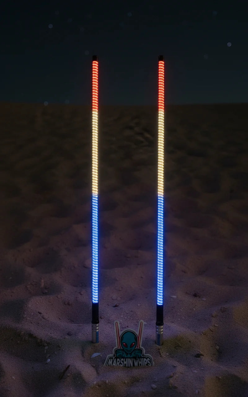 GAME CHANGER LED WHIP - RED, WHITE & BLUE SINGLE EDITION