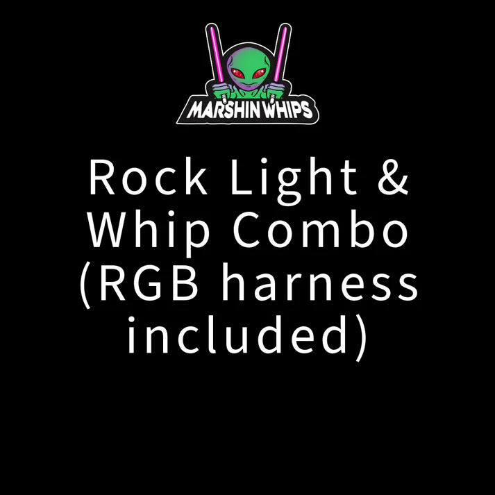 ROCK LIGHT & WHIP COMBO: COMPLETE RGBW KIT