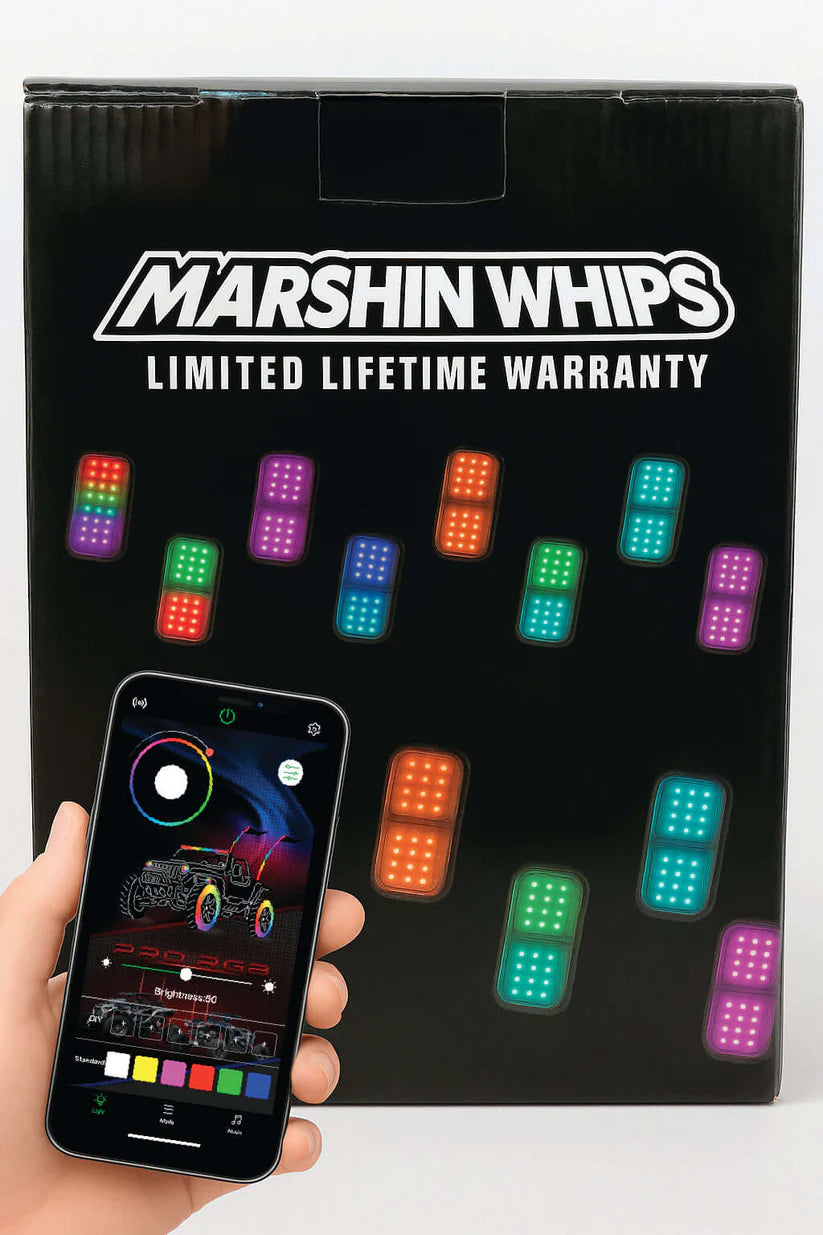 MARSHIN WHIPS ROSEWELL X-2 BILLET RV ROCKLIGHTS X24