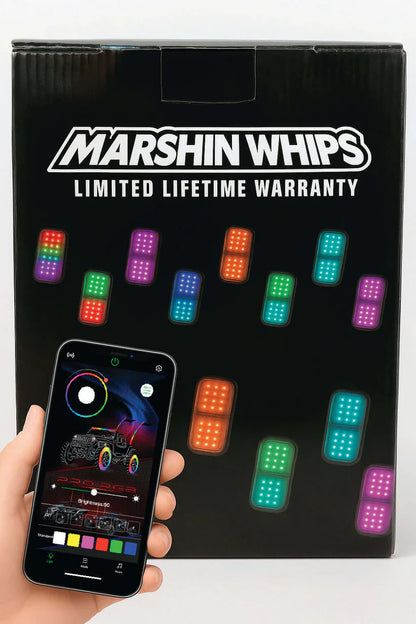 MARSHIN WHIPS ROSEWELL X-2 BILLET RV ROCKLIGHTS X24
