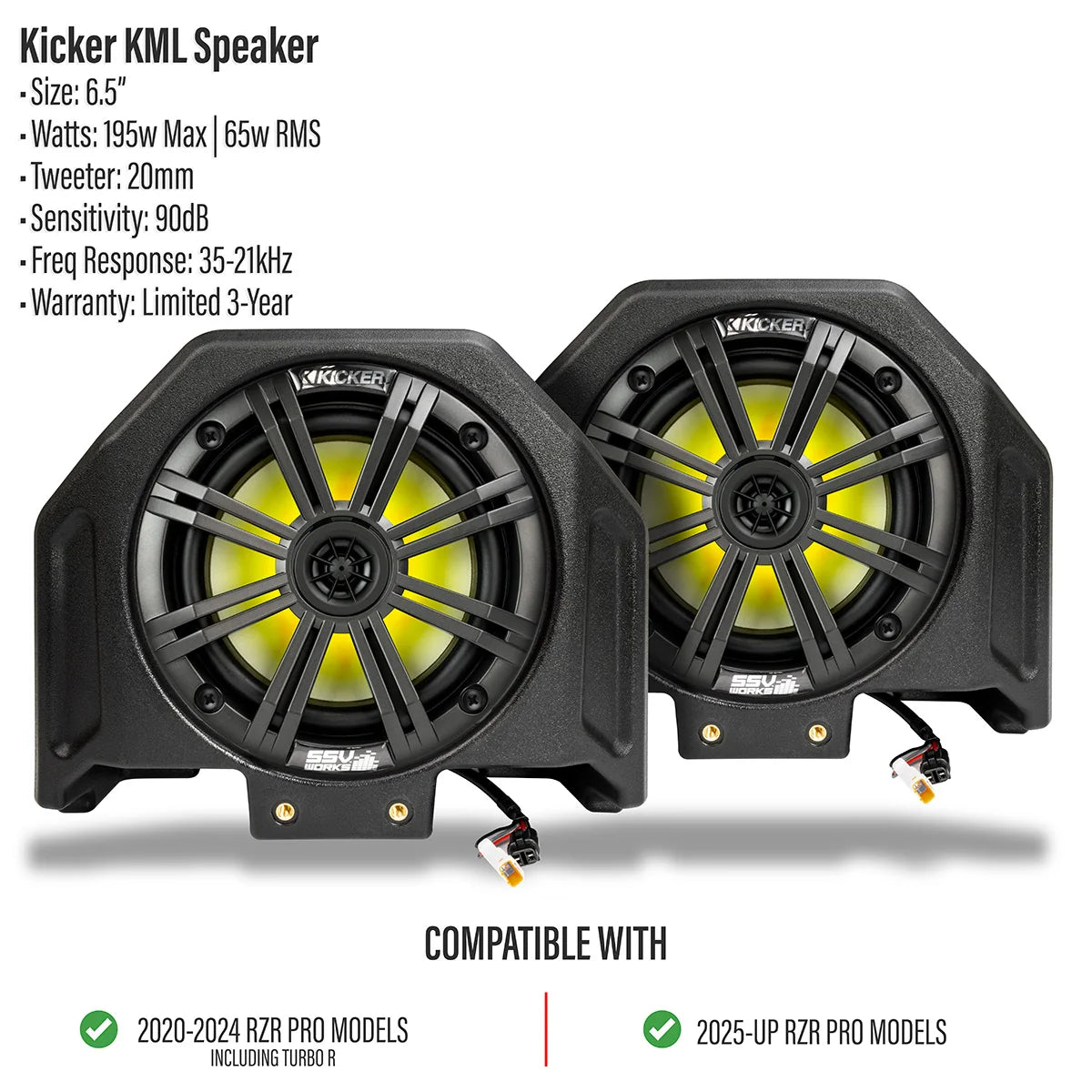 SSV Works 2020-2026 Polaris RZR Pro R / Turbo R / Pro S / Pro XP 6.5" Rear Hump Speaker Pods