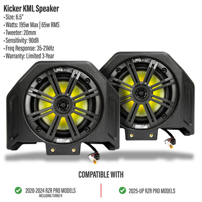 SSV Works 2020-2026 Polaris RZR Pro R / Turbo R / Pro S / Pro XP 6.5" Rear Hump Speaker Pods
