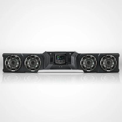 SSV Works 2018-2027 Can-Am Defender HD10 / 2026+ HD11 4-Speaker Overhead Sound Bar w/MRB4 and Kicker KM Speakers