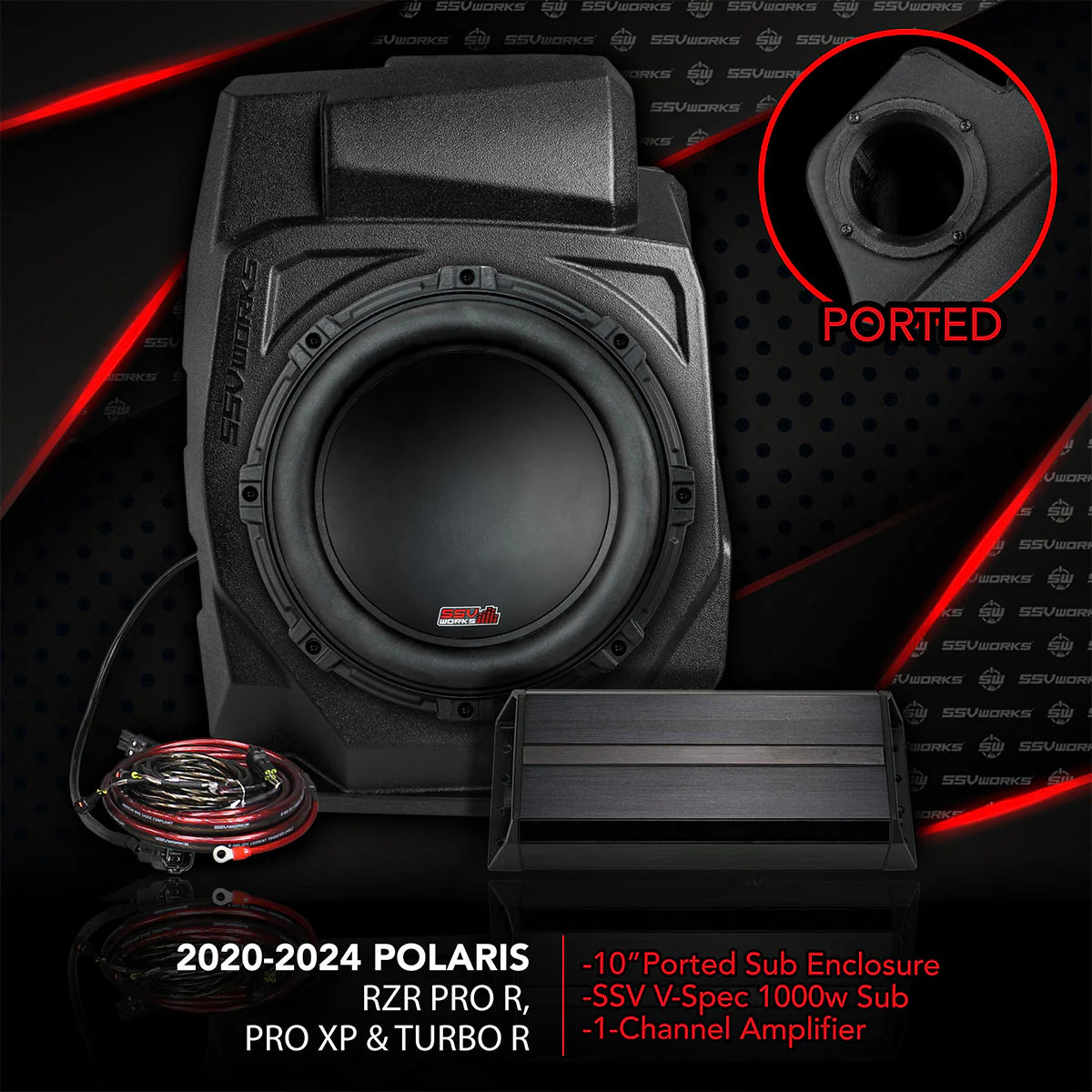 2020-2024 POLARIS RZR PRO UNDER-DASH 10" PORTED SUBWOOFER ADD-ON for RIDE COMMAND