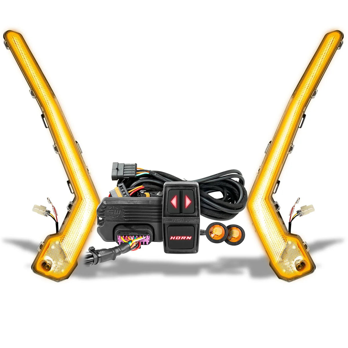 SSV Works 2017-2026 Can-Am X3 SWITCH Works Tango2 Turn Signal Plug-&-Play Kit w/Sequential Front Fang Lights