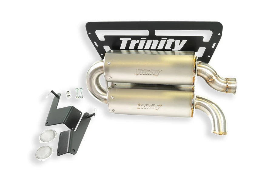 Trinity Racing Polaris RZR XP 1000/4 Dual Quiet Muffler Slip-On Exhaust (2024+)