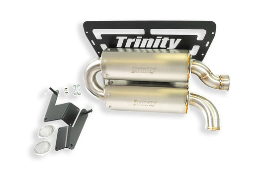 Trinity Racing Polaris RZR XP 1000/4 Dual Quiet Muffler Slip-On Exhaust (2024+)