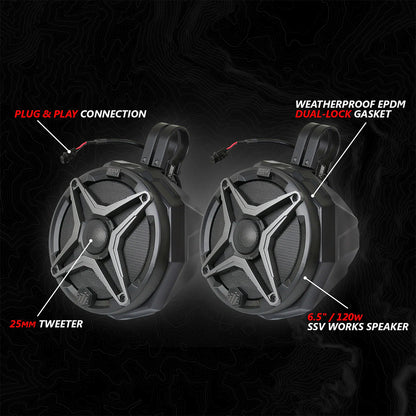 2017-2025 CAN-AM X3 PHASE-4 A-SPEC 5-SPEAKER 800WATT SYSTEM W/ JVC