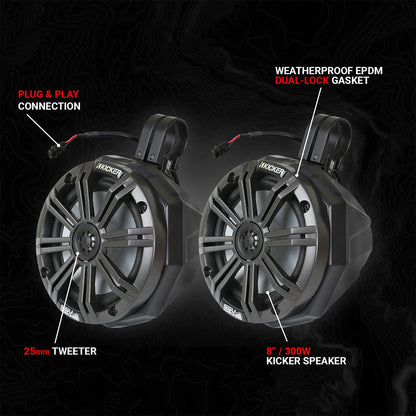 SSV Works Universal 8" Cage-Mount Speaker Pods for UTVs