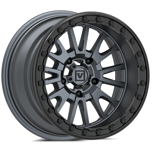 V16 BEADLOCK UTV WHEEL SATIN GUNMETAL 15X8 -12MM 5X114.3