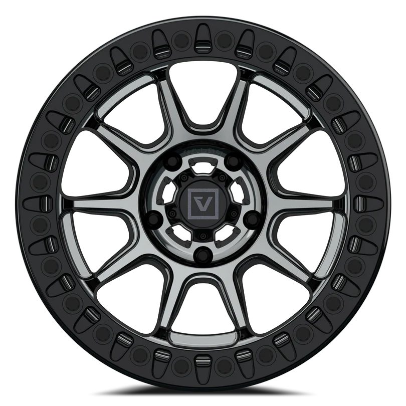 V18 BEADLOCK UTV WHEEL HYPER BLACK 15X7 +30MM 5X114.3