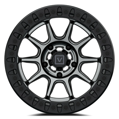 V18 BEADLOCK UTV WHEEL HYPER BLACK 15X7 +30MM 5X114.3