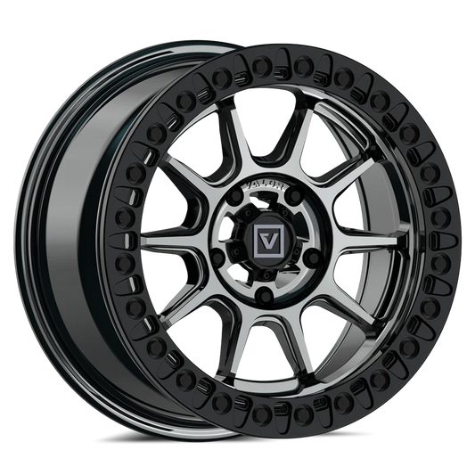 V18 BEADLOCK UTV WHEEL HYPER BLACK 15X7 +30MM 5X114.3
