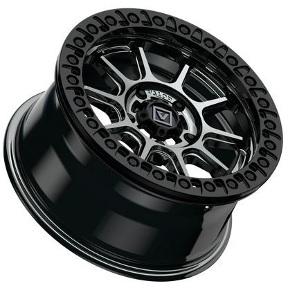 V18 BEADLOCK UTV WHEEL HYPER BLACK 15X7 +30MM 5X114.3
