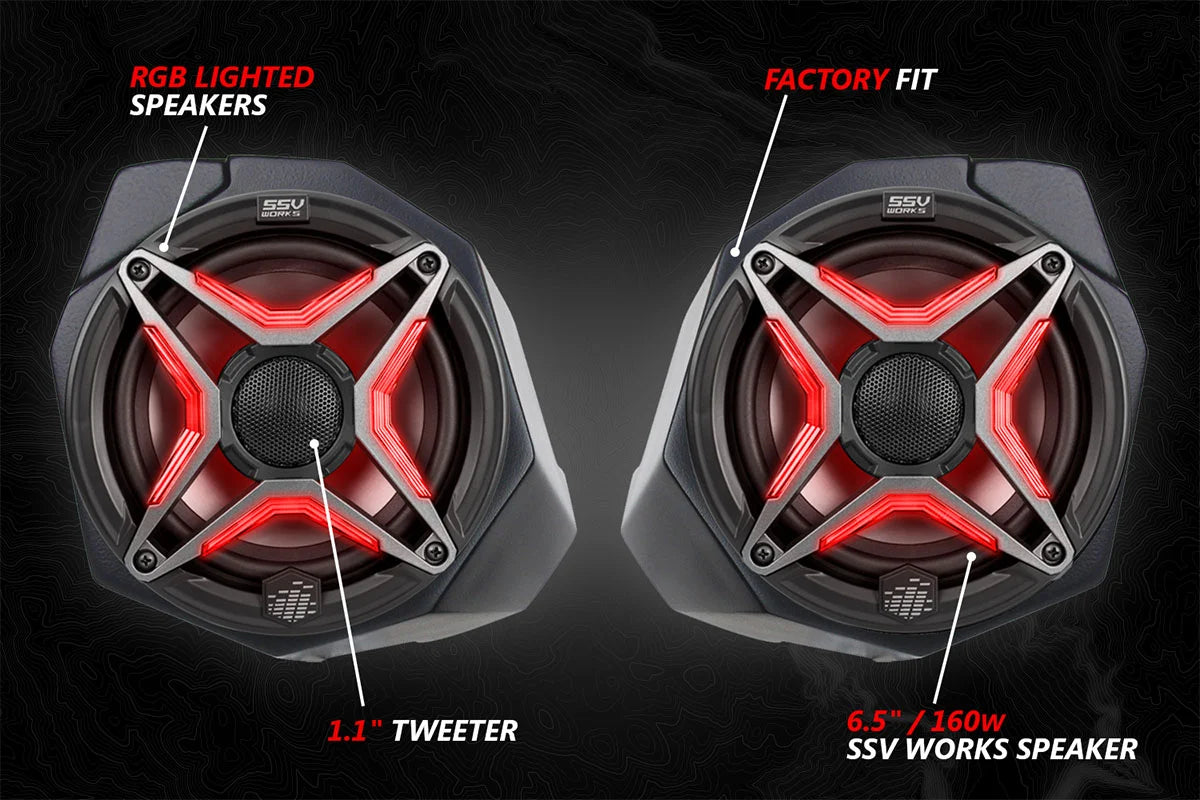 SSV Works 2018-2024 Polaris Ranger XP1000 6.5" Front Speaker-Pods