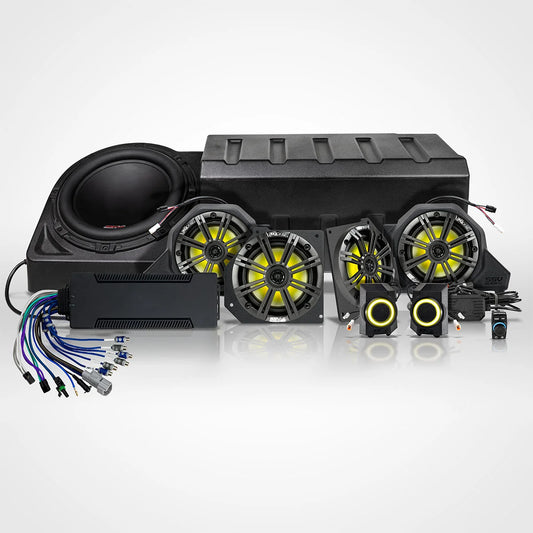 SSV Works 2024-2027 Polaris Xpedition ADV 5 & XP 5, 1800w 8-Speaker Phase-7 K-Spec Plug-&-Play Audio Kit For Ride Command