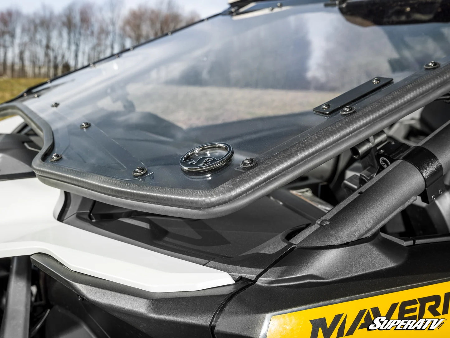 SuperATV Can-Am Maverick R Scratch-Resistant Flip Windshield