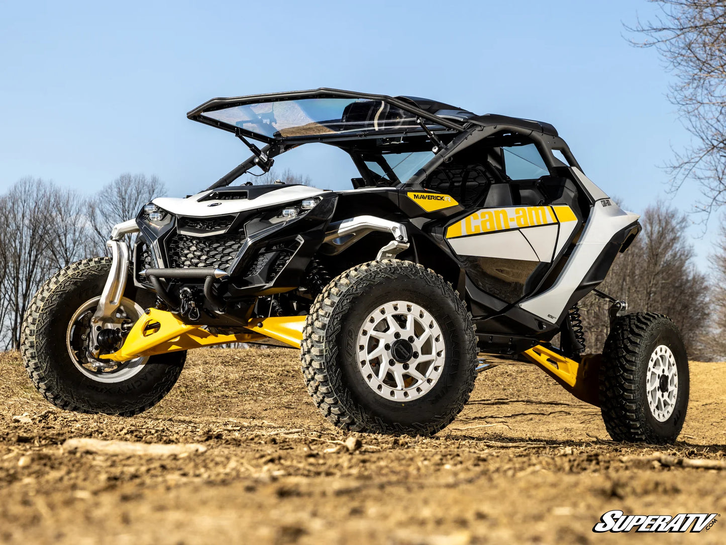 SuperATV Can-Am Maverick R MaxDrive Power Flip Windshield