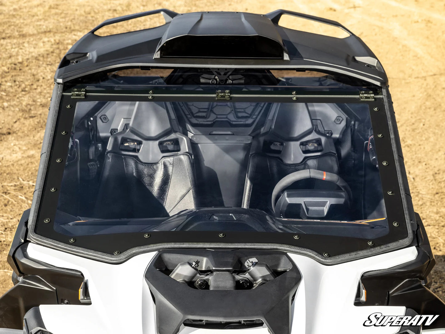 SuperATV Can-Am Maverick R MaxDrive Power Flip Windshield