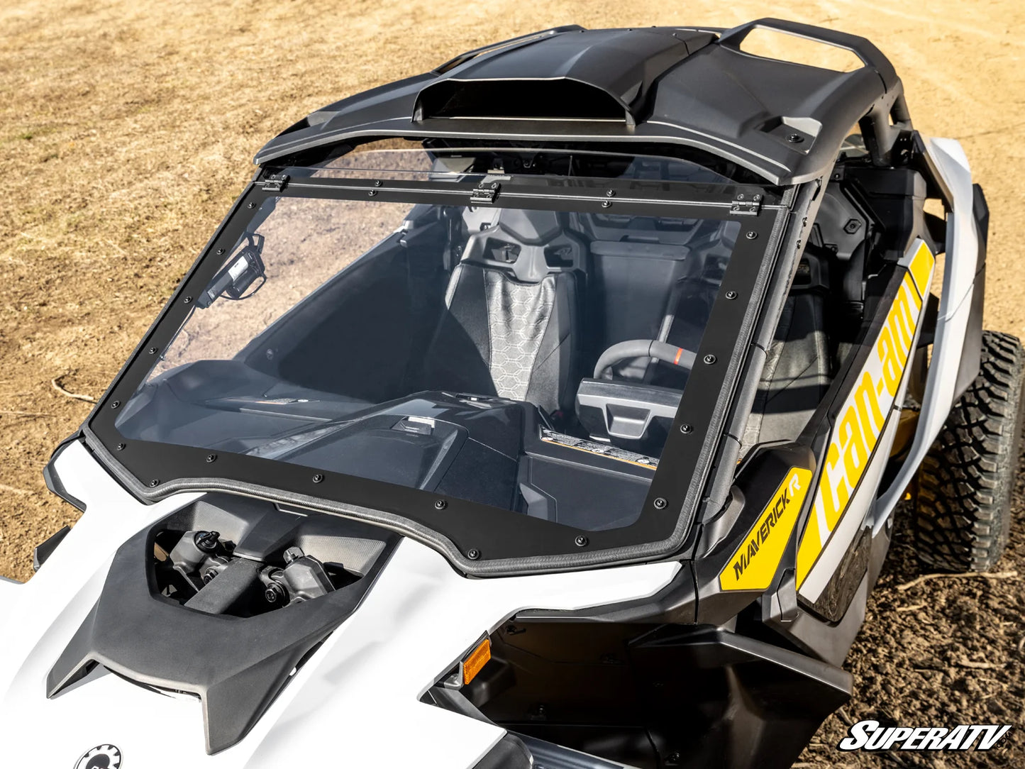 SuperATV Can-Am Maverick R MaxDrive Power Flip Windshield