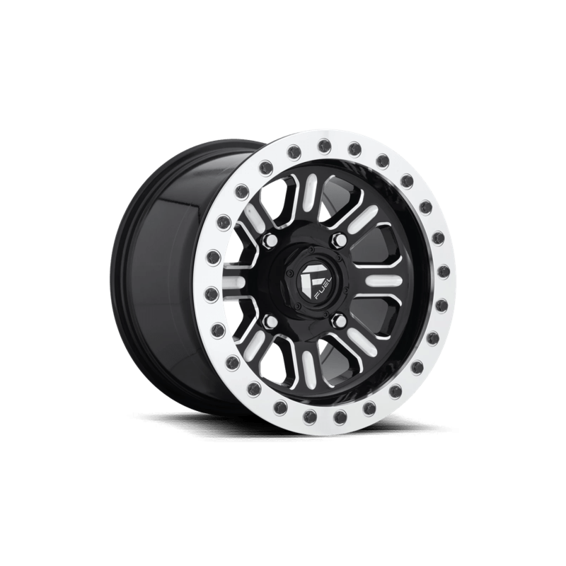 HARDLINE BEADLOCK GLOSS BLACK MILLED CLEAR 15X10 +25MM 4X137