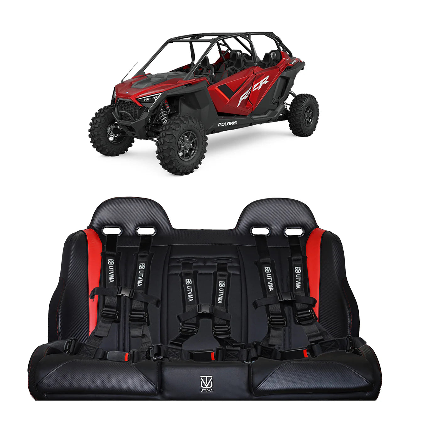 RZR 4 PRO (TURBO R, PRO R, PRO) REAR BENCH SEAT W/ HARNESSES (2020-2025)