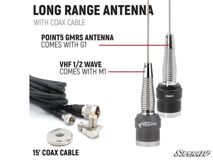 RUGGED RADIOS STX STEREO COMPLETE MASTER COMMUNICATION KIT WITH INTERCOM AND 2-WAY RADIO