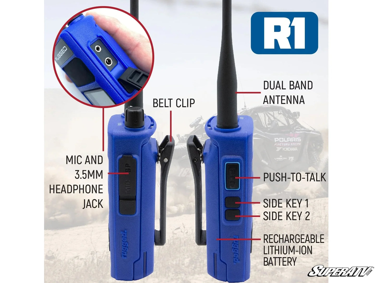 RUGGED RADIOS R1-BUSINESS BAND TWO-WAY HANDHELD RADIO-DIGITAL AND ANALOG