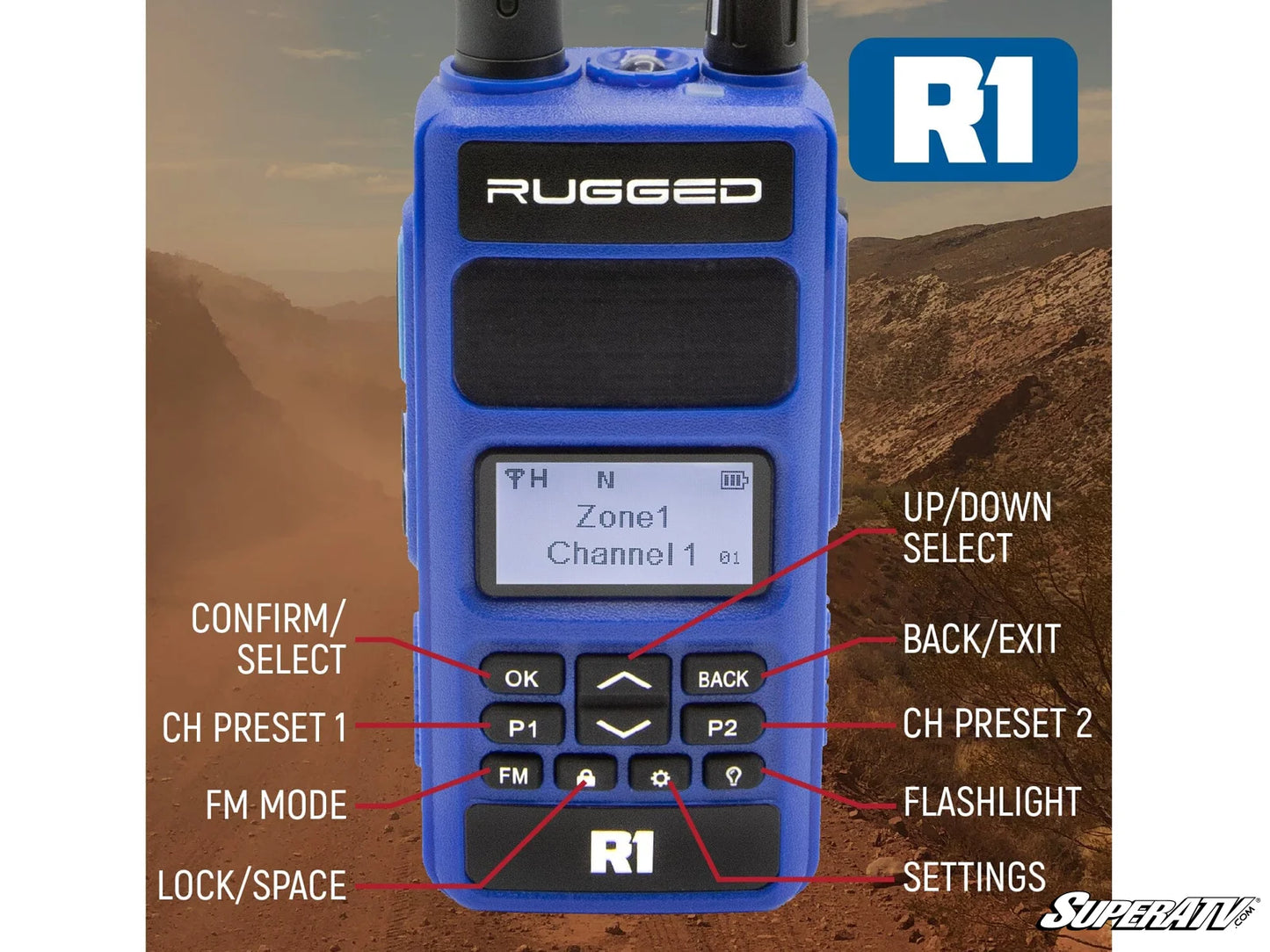 RUGGED RADIOS R1-BUSINESS BAND TWO-WAY HANDHELD RADIO-DIGITAL AND ANALOG