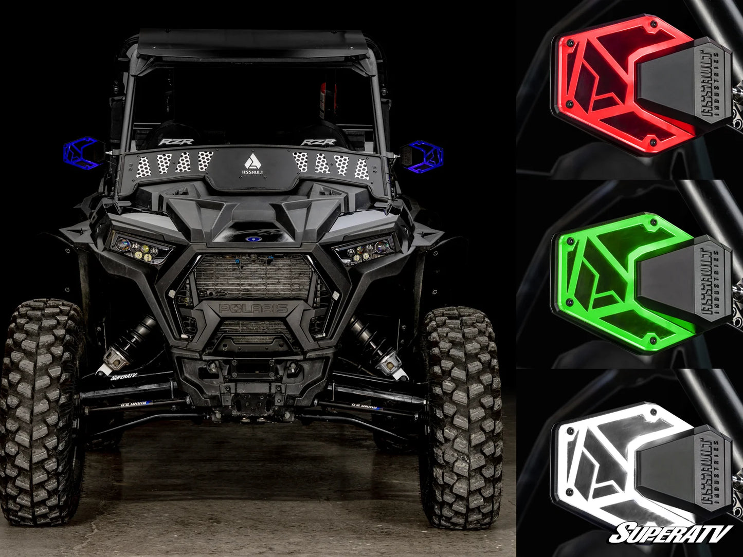 ASSAULT INDUSTRIES LED LIGHTED B2C CONVEX SIDE MIRRORS