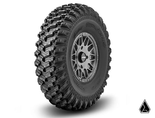 STANDARD XT WARIOR TIRES 30x10x15 on 15x7 ASSAULT INDUSTRIES HELLFIRE MATTE TITANIUM WHEELS 5/4.5 PATTERN